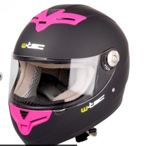 W-TEC moto helma V105, černo-růžová,  8687