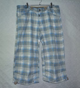 Trimm letní tříčtvrteční kalhoty Galant, modrá checked, doprodej
