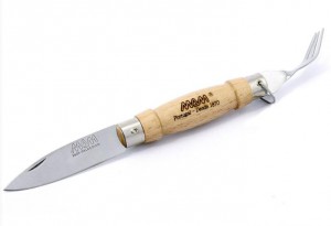 MAM kapesní zavírací nůž Traditional 2020, s vidličkou - buk, 6,1 cm, s pojistkou
