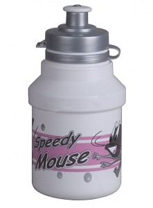 Polisport dětská cyklo láhev s držákem,  0,3 L, průhledná-speedy mouse, 26520 + DÁREK