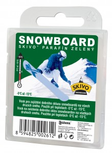 Skivo skluzný vosk -  Parafí snowboard, zelený (-5°C až -15°C),  40 g