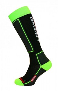 Blizzard lyžařské ponožky Skiing ski socks, black/green, pár, doprodej