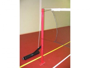 Sport Club badmintonové sloupky - mobilní na kolečkách s plným ocelovým závažím - CERTIFIKÁT