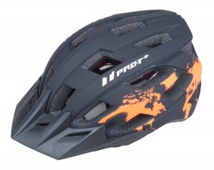 PRO-T helma - přilba Soria In mold, černo-oranžová neon matná, 03015 