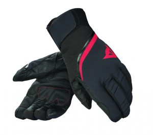 Dainese zimní rukavice CARVED LINE D-DRY GLOVE, black-fire red, doprodej