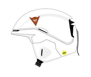 Dainese helma NUCLEO MIPS, pure white/red, doprodej