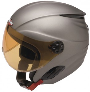 Mivida lyžařská helma - přilba MAT VISOR s plexi štítem, titanium soft