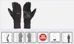 Leki lyžařské rukavice na běžky Windstopperfleece, doprodej