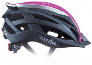 RH+ cyklo helma Z2in1, shiny pink fluo/matt dark silver/matt black