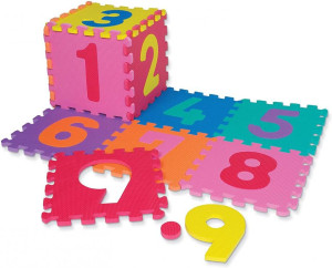 Sedco dětská hrací podložka s čísly 30x30x1,2 cm, set 12ks, 0171W