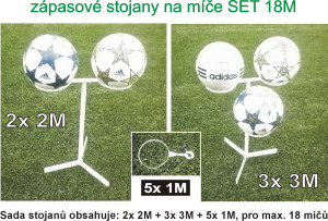 Apriori zápasové stojany na míče M18, (2x2M, 3x3M a 5x1M), pro 18 míčů