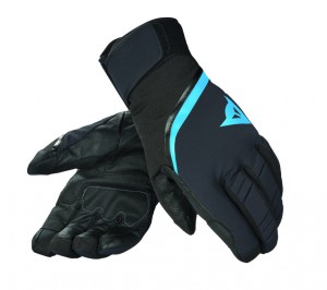 Dainese zimní rukavice CARVED LINE D-DRY GLOVE, black-blue jewel, doprodej