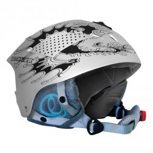 Worker přilba -helma Snow HI-FI, stříbrná s grafikou