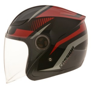 CASSIDA moto helma Reflex, černo-červená, M140-234